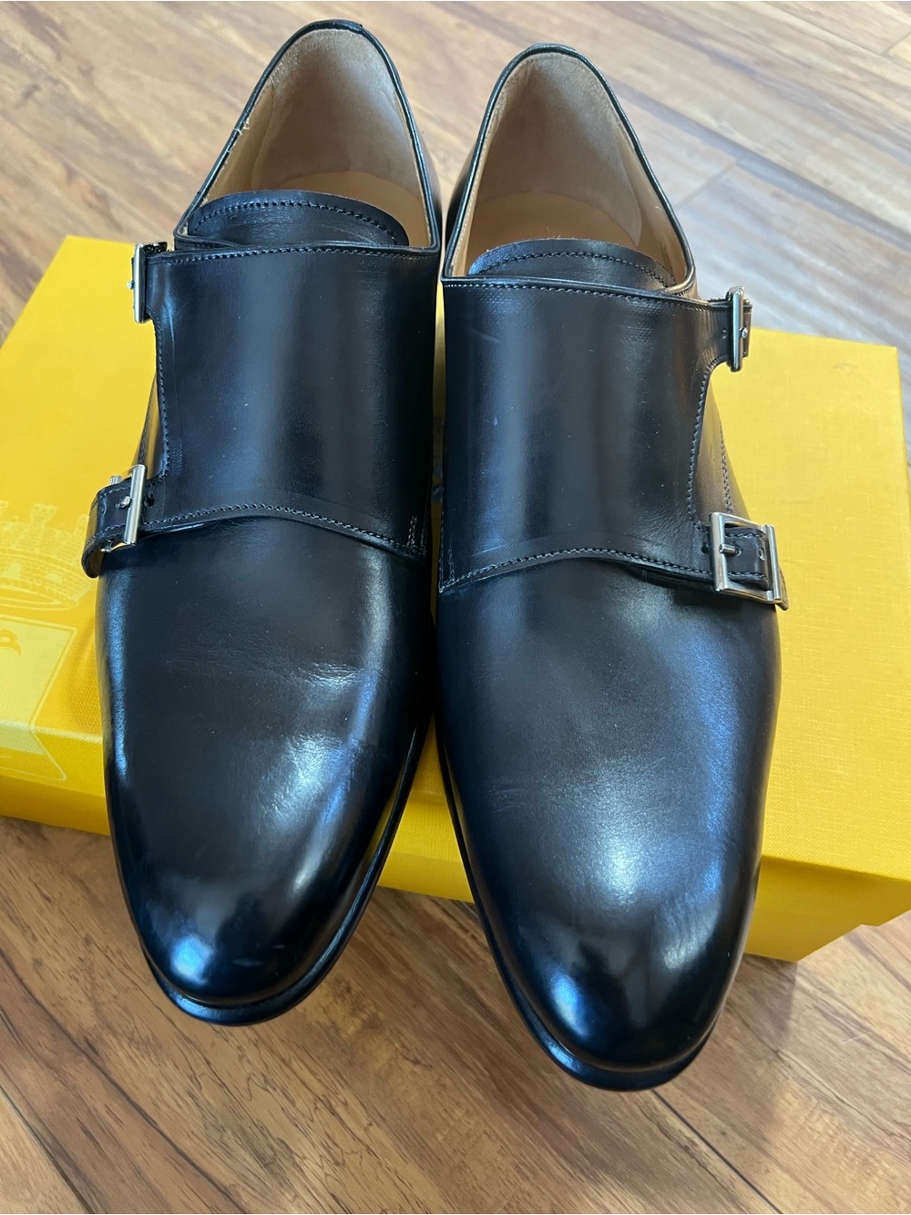 Men's Black Double Monk Strap Dress Shoes